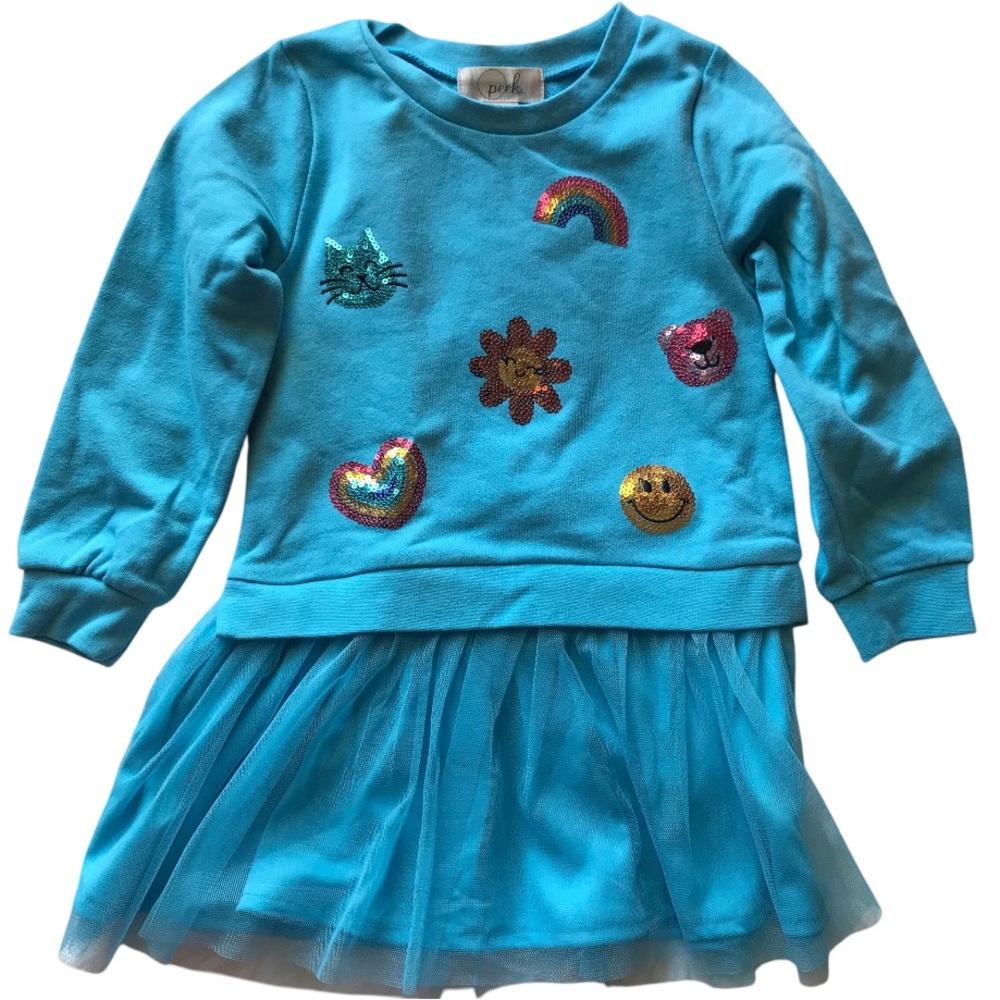 Blue Dress with Fun Patches